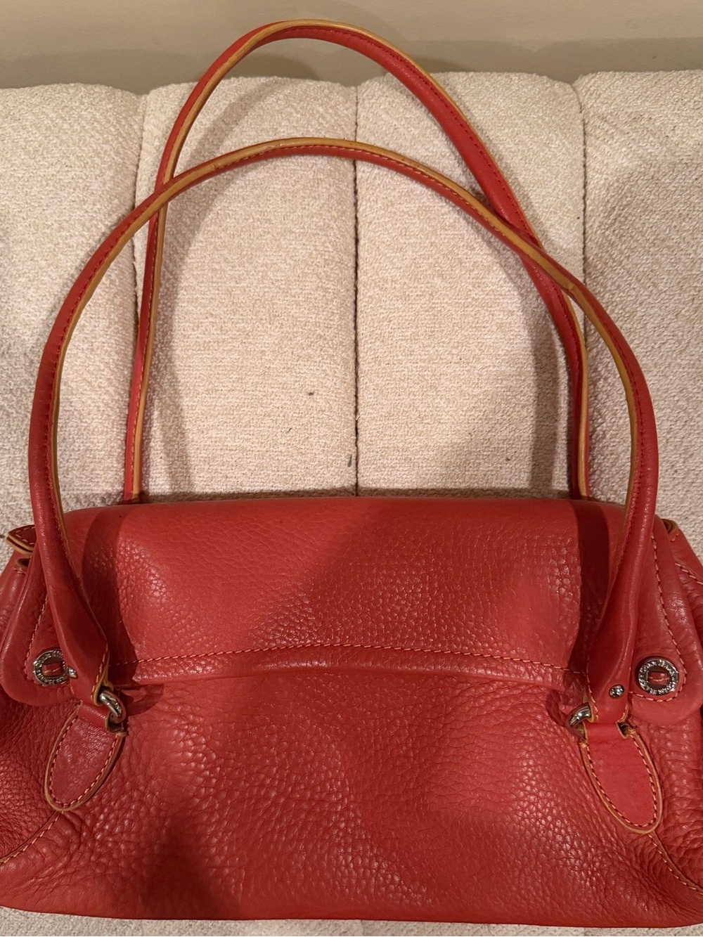 Cole Haan Tan Leather Double-Handle Shoulder Bag - Picture 3 of 12
